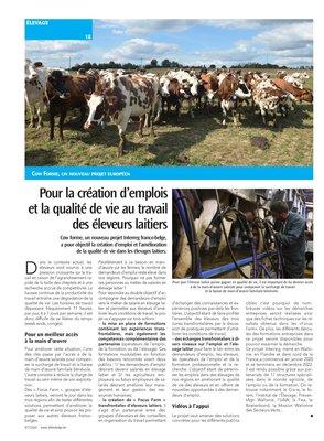 Pour la création d’emplois et la qualité de vie au travail des éleveurs laitiers Pour la création d’emplois et la qualité de vie au travail des éleveurs laitiers