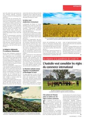 Pandémie de Covid-19:l’agriculture «d’après»,vue par quelques pays voisins Pandémie de Covid-19:l’agriculture «d’après»,vue par quelques pays voisins