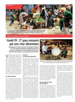 Covid-19: 27 pays menacés par une crise alimentaire Covid-19: 27 pays menacés par une crise alimentaire