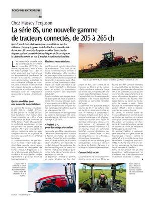 La série 8S, une nouvelle gammede tracteurs connectés, de 205 à 265ch La série 8S, une nouvelle gammede tracteurs connectés, de 205 à 265ch