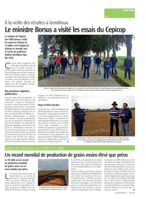Le ministre Borsus a visité les essais du Cepicop Le ministre Borsus a visité les essais du Cepicop