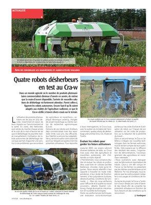 Quatre robots désherbeurs en test au Cra-w Quatre robots désherbeurs en test au Cra-w