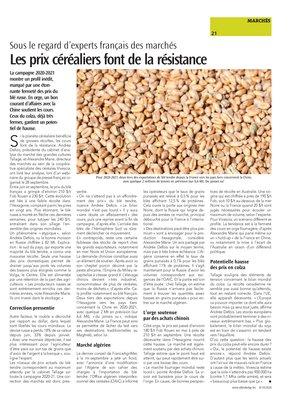 Les prix céréaliers font de la résistance Les prix céréaliers font de la résistance