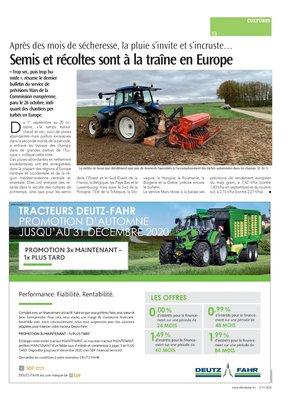Semis et récoltes sont à la traîne en Europe Semis et récoltes sont à la traîne en Europe