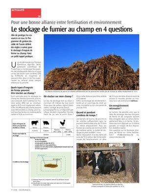 Le stockage de fumier au champ en 4 questions Le stockage de fumier au champ en 4 questions