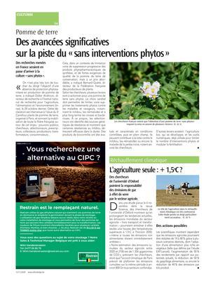 Des avancées significativessur la piste du «sans interventions phytos» Des avancées significativessur la piste du «sans interventions phytos»