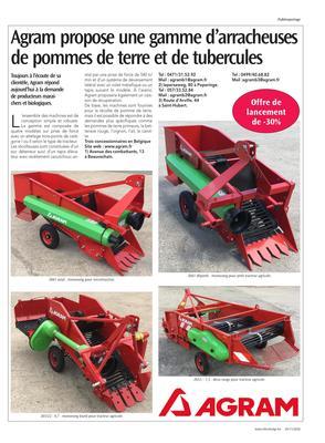 Agram propose une gamme d’arracheuses de pommes de terre et de tubercules Agram propose une gamme d’arracheuses de pommes de terre et de tubercules