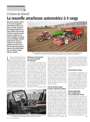 La nouvelle arracheuse automotrice à 4 rangs La nouvelle arracheuse automotrice à 4 rangs