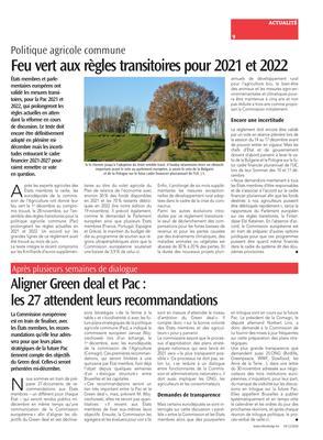 Aligner Green deal et Pac:les 27 attendent leurs recommandations Aligner Green deal et Pac:les 27 attendent leurs recommandations