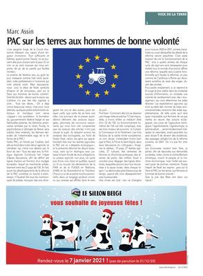 PAC sur les terres aux hommes de bonne volonté PAC sur les terres aux hommes de bonne volonté