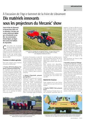 Dix matériels innovantssous les projecteurs du Mecanic’ show Dix matériels innovantssous les projecteurs du Mecanic’ show