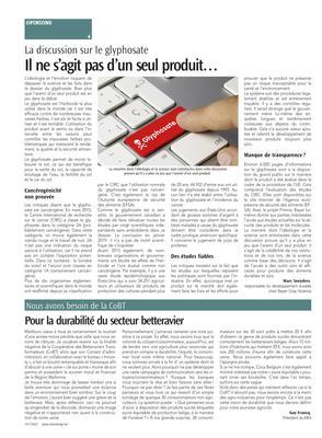 Pour la durabilité du secteur betteravier Pour la durabilité du secteur betteravier