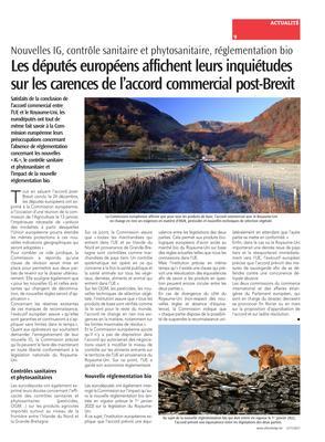 Les députés européens affichent leurs inquiétudessur les carences de l’accord commercial post-Brexit Les députés européens affichent leurs inquiétudessur les carences de l’accord commercial post-Brexit