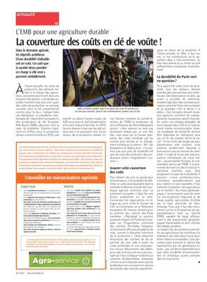 La couverture des coûts en clé de voûte! La couverture des coûts en clé de voûte!