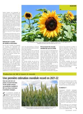 Une première estimation mondiale record en 2021-22 Une première estimation mondiale record en 2021-22