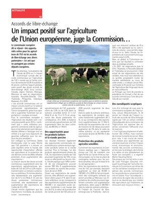 Un impact positif sur l’agriculturede l’Union européenne, juge la Commission…