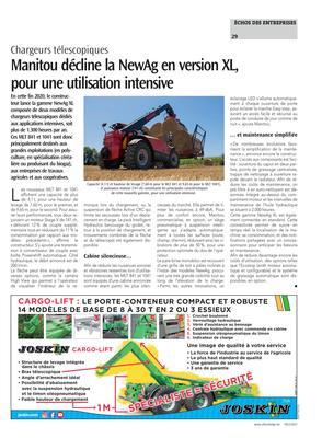 Manitou décline la NewAg en version XL,pour une utilisation intensive Manitou décline la NewAg en version XL,pour une utilisation intensive