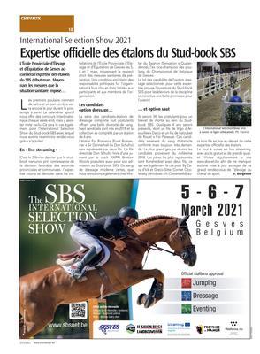 Expertise officielle des étalons du Stud-book SBS Expertise officielle des étalons du Stud-book SBS