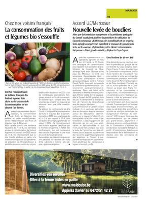 La consommation des fruits et légumes bio s’essouffle La consommation des fruits et légumes bio s’essouffle