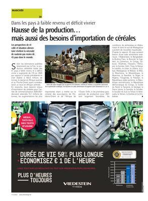 Hausse de la production…mais aussi des besoins d’importation de céréales Hausse de la production…mais aussi des besoins d’importation de céréales