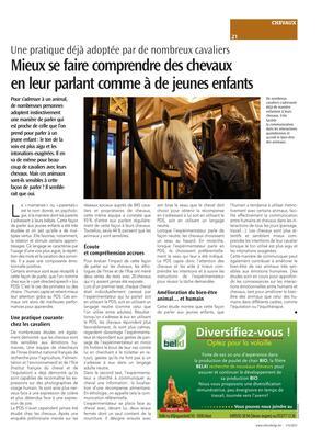 Mieux se faire comprendre des chevauxen leur parlant comme à de jeunes enfants Mieux se faire comprendre des chevauxen leur parlant comme à de jeunes enfants