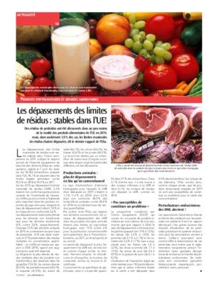 Les dépassements des limites de résidus: stables dans l’UE! Les dépassements des limites de résidus: stables dans l’UE!
