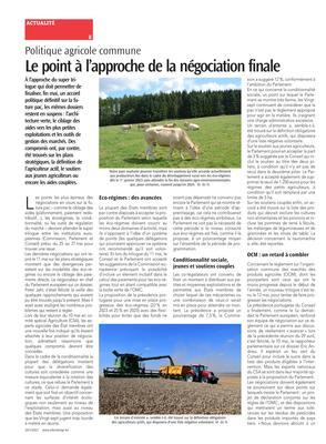 Le point à l’approche de la négociation finale Le point à l’approche de la négociation finale
