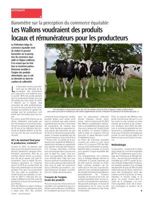 Les Wallons voudraient des produitslocaux et rémunérateurs pour les producteurs