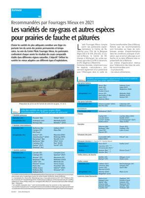 Les variétés de ray-grass et autres espècespour prairies de fauche et pâturées Les variétés de ray-grass et autres espècespour prairies de fauche et pâturées