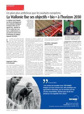 La Wallonie fixe ses objectifs «bio» à l’horizon 2030 La Wallonie fixe ses objectifs «bio» à l’horizon 2030