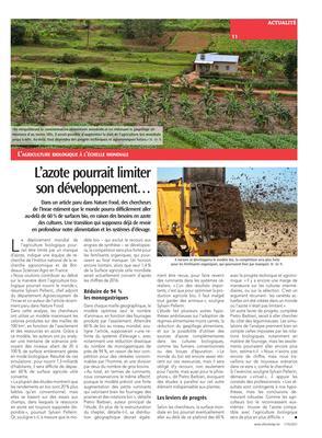 L’azote pourrait limiter son développement… L’azote pourrait limiter son développement…
