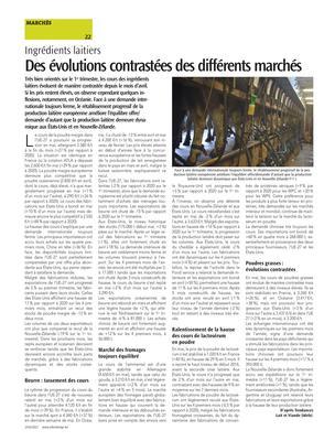 Des évolutions contrastées des différents marchés Des évolutions contrastées des différents marchés