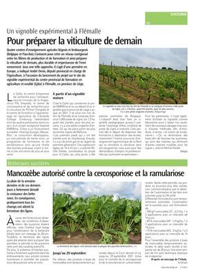 Pour préparer la viticulture de demain Pour préparer la viticulture de demain