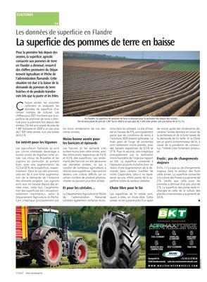 La superficie des pommes de terre en baisse La superficie des pommes de terre en baisse