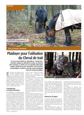 Plaidoyer pour l’utilisationdu Cheval de trait Plaidoyer pour l’utilisationdu Cheval de trait