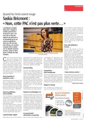 Saskia Bricmont: «Non, cette PAC n’est pas plus verte…»