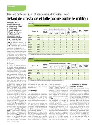 Retard de croissance et lutte accrue contre le mildiou Retard de croissance et lutte accrue contre le mildiou
