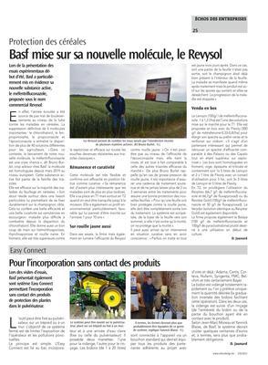 Basf mise sur sa nouvelle molécule, le Revysol Basf mise sur sa nouvelle molécule, le Revysol