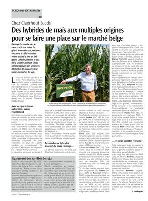 Des hybrides de maïs aux multiples originespour se faire une place sur le marché belge Des hybrides de maïs aux multiples originespour se faire une place sur le marché belge