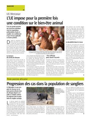 Progression des cas dans la population de sangliers Progression des cas dans la population de sangliers