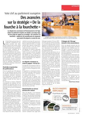Des avancées sur la stratégie «De la fourche à la fourchette» Des avancées sur la stratégie «De la fourche à la fourchette»