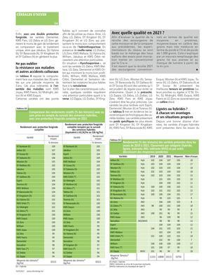 Les résultats et conseils pour les semis à venir Les résultats et conseils pour les semis à venir