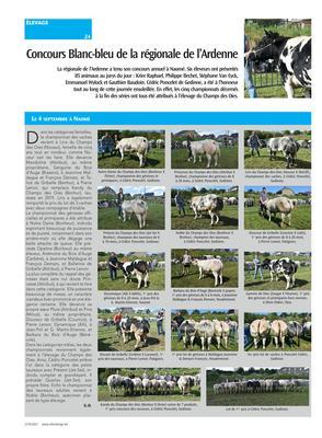 Concours Blanc-bleu de la régionale de l’Ardenne Concours Blanc-bleu de la régionale de l’Ardenne