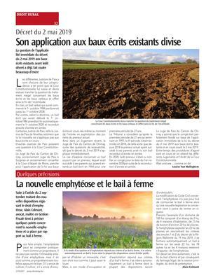 La nouvelle emphytéose et le bail à ferme La nouvelle emphytéose et le bail à ferme