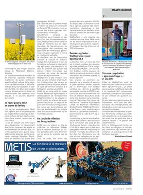 WalDigiFarm, aux confins de l’agriculture et du numérique WalDigiFarm, aux confins de l’agriculture et du numérique