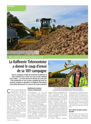 La Raffinerie Tirlemontoise a donné le coup d’envoide sa 185ècampagne La Raffinerie Tirlemontoise a donné le coup d’envoide sa 185ècampagne