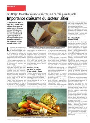 Importance croissante du secteur laitier Importance croissante du secteur laitier