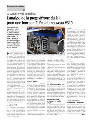 L’analyse de la progestérone du laitpour une fonction RePro du nouveau V310 L’analyse de la progestérone du laitpour une fonction RePro du nouveau V310