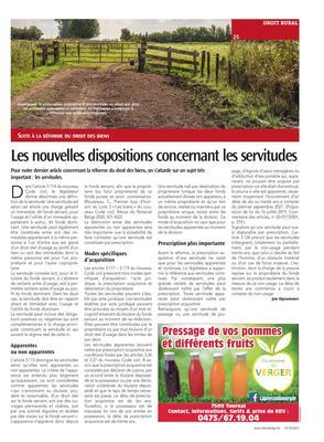 Les nouvelles dispositions concernant les servitudes Les nouvelles dispositions concernant les servitudes