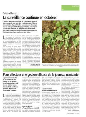 La surveillance continue en octobre! La surveillance continue en octobre!